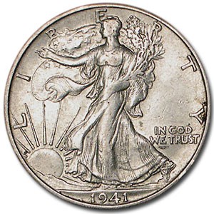 1941-S Walking Liberty Half Dollar AU 1941-S Walking Liberty Half Dollar AU